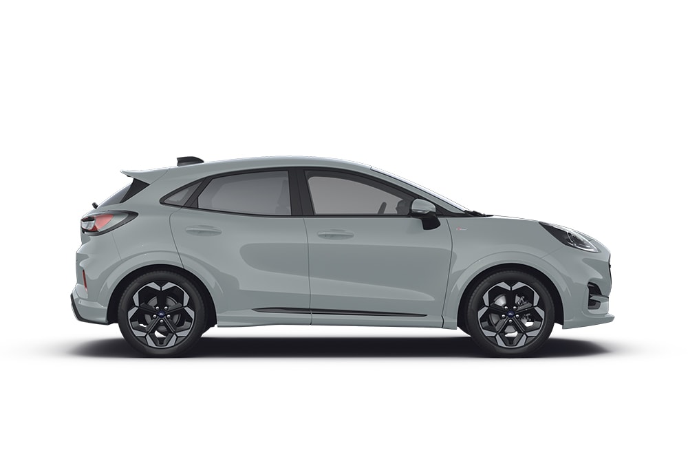 Silberner Ford Puma ST, Teil der Performance-Auto-Reihe von Ford.