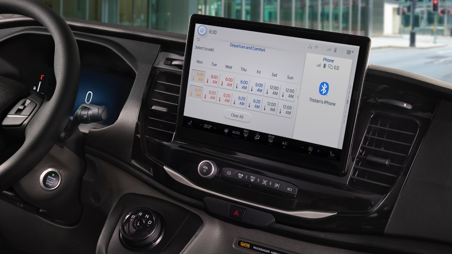 Ford SYNC 4 elektrischer Ford E-Transit Kastenwagen Innenraum